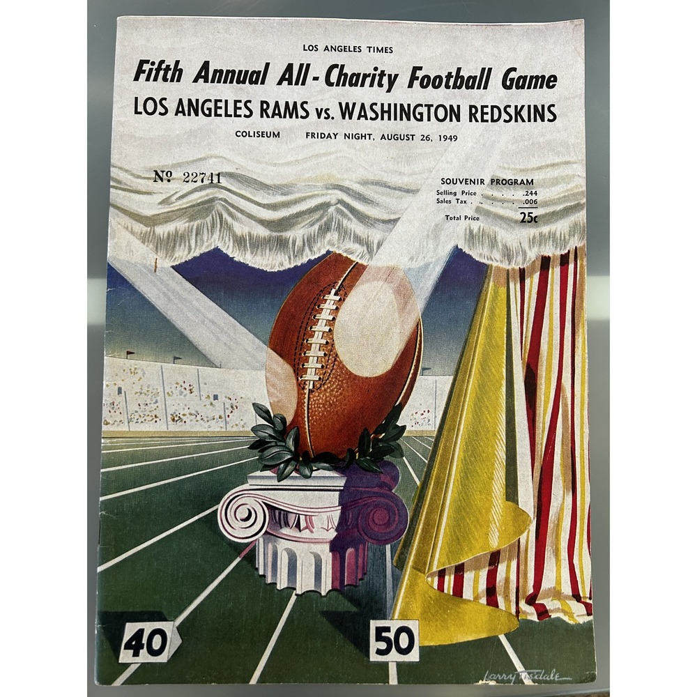 VTG 1949 PROGRAM "5th ANNUAL ALL-CHARITY FOOTBALL GAME" RAMS‎ vs SKINS